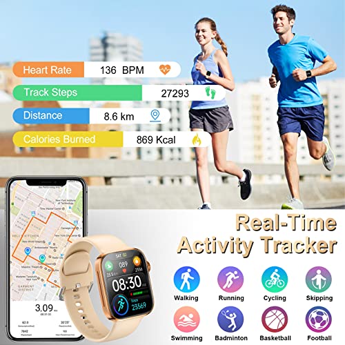 Smart Watch For Men Women (Answer/Make Call) ,1.81 " Large Screen Smart Watches,Ip67 Waterproof Fitness Tracker With Heart Rate Monitor Pedometer Fitness Watch Women Men,Compatible With Android Ios #TOP2