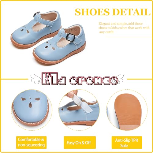 Image of Kiderence Toddler Girl Mary Jane School Uniform Dress Shoes Oxford Flats | Wide Toe Box Great Comfort for Student Shoe and Flower Girl Shoe for Wedding, Parties, Church