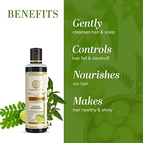 Khadi Natural Amla & Bhringraj Shampoo/Cleanser for Controlling Dandruff & Hair fall | Shampoo for Reducing Scalp Irritation | Paraben &... - Image 2
