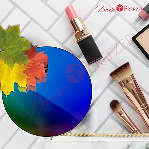 Image of Brain Freezer Shiny Makeup Palette With Stainless Steel Round Shape Spatula, 100 g (Circle Rainbow)