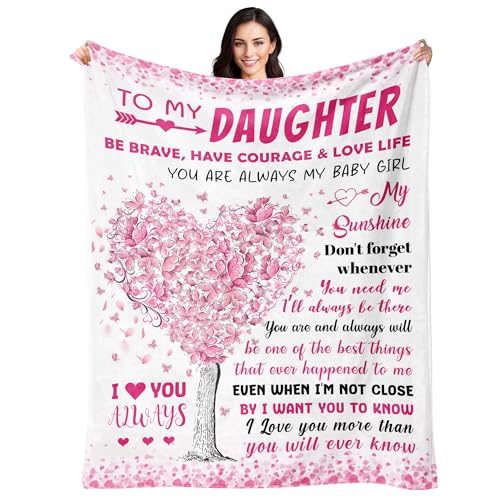 Mothers Day Blanket Gifts for Daughter - Daughter Gifts from Mom Dad - Daughters Birthday Gift -...