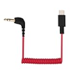 PEUTIER USB C to 3.5mm TRS Microphone Adapter Mic Cable, for Rode Wireless GO 2 / ME/Pro Hollyland Lark M1 / M2 / MAX / 150 / M1 / MAX Duo Audio Output Cable DAC Coiled Cable for Android iPhone 15