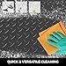 1.5mm Garage Mats for Floor Rubber Heavy Duty, 2ft 3ft 4ft 5ft 6ft 10ft 12ft 16ft 18ft 20ft 24ft 30ft Outdoor Patio Door Mat, Black Diamond Plate Rubber Flooring Rolls Black,0.5-1.5m,1-10m(1.5X5m/5X16
