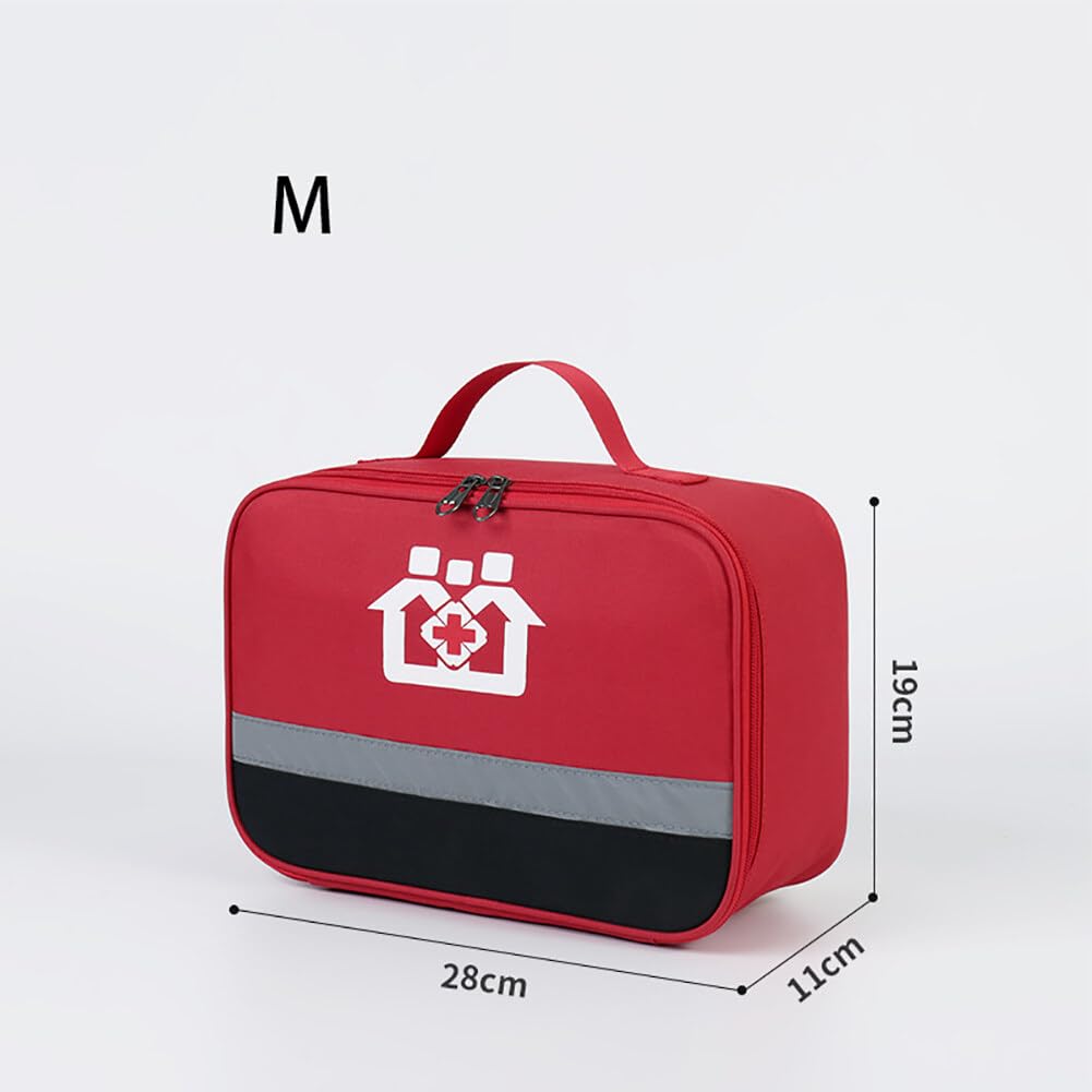 First Aid Bag - First Aid Kit Bag Empty for Home Outdoor Travel Camping Hiking Activities - Mini Empty Medical Storage Bag Portable Emergency Pouch Medicine Bag (M Red)