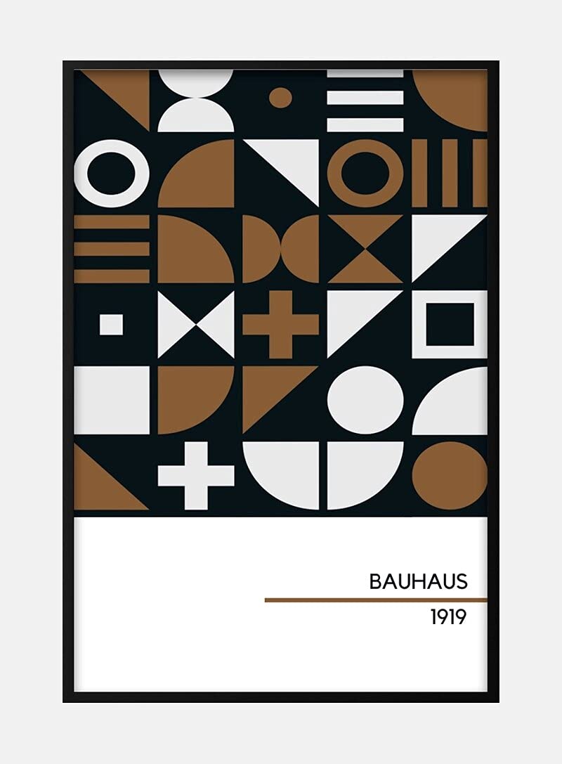 Amazon.co.jp: バウハウス1919年の幾何学的抽象レトロな壁アートの絵の