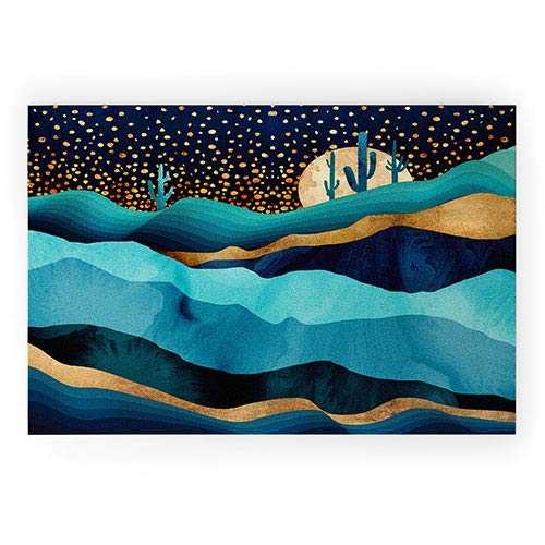 Society6 SpaceFrogDesigns Indigo Desert Night Welcome Mat, 36" x 24", Multi