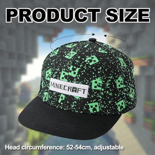 Miner Baseball Mütze Cree-per Baseball Cap Baseballmütze Kinder Verstellbare Baseballmütze Sonnenmütze Kinder für Outdoor Sports für Jungen Mädchen-A