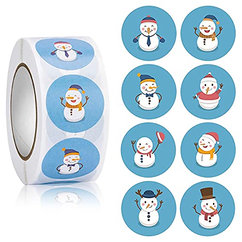 ギフトシール お年賀 正月2.5cm 500枚 雪人 ステッカー サンタ シール ラッピングラベル 円形 おしゃれ 可愛い 封かんシール パーティー 手紙 包装 年賀状 プレゼント用