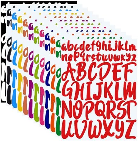 Amazon.com: 15 Sheets Letter Stickers 825 Alphabet Stickers, 5 Colors ...