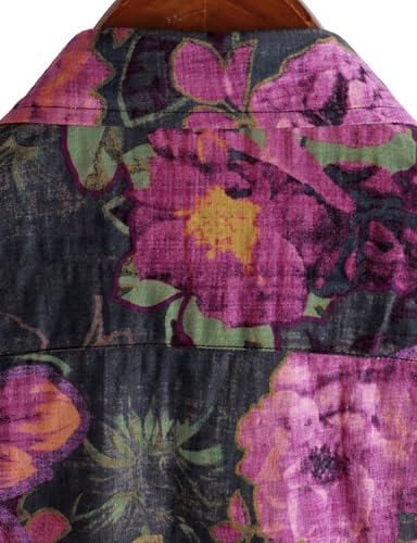 Image of VATPAVE Mens Casual Hawaiian Floral Shirts Short Sleeve Button Down Tropical Shirts Beach Summer Shirts