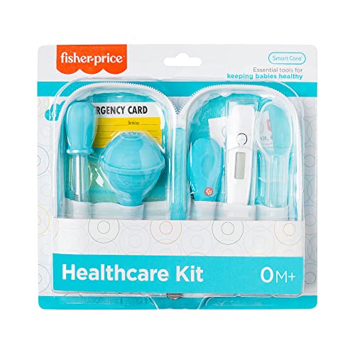 Fisher-Price 6-Piece Baby Healthcare Kit, Newborn Essentials, Baby Gift Set, Includes Medicine Dispensers, Aspirator, Baby Nail Clippers, Baby Thermometer
