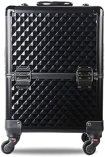 Image of Adson Professional Beauty Makeup Cosmetic Aluminium Vanity Trolley (Black)
