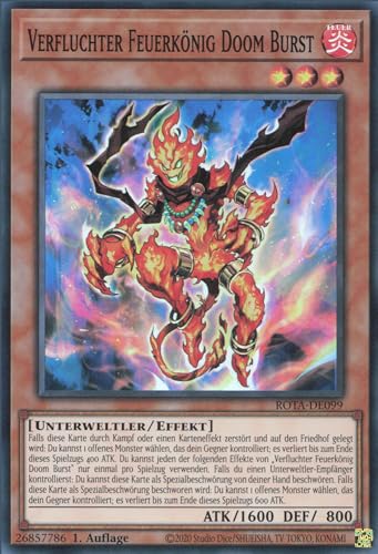 Verfluchter Feuerkönig Doom Burst ROTA-DE099 Super Rare Deutsch Boosterfrisch 1. Auflage - Rage of The Abyss - mit ReCollectibles-Versandschutz - für Yu-Gi-Oh!