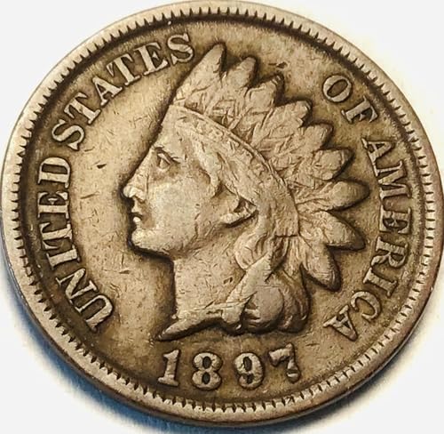 1897 P Indian Head Cent Penny Seller Very Fine
