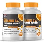 Vitamin C 1000mg Chewable 90 x 2, Supports Immune Health and Helps Fight Colds - Helps Reduce Tiredness and Fatigue