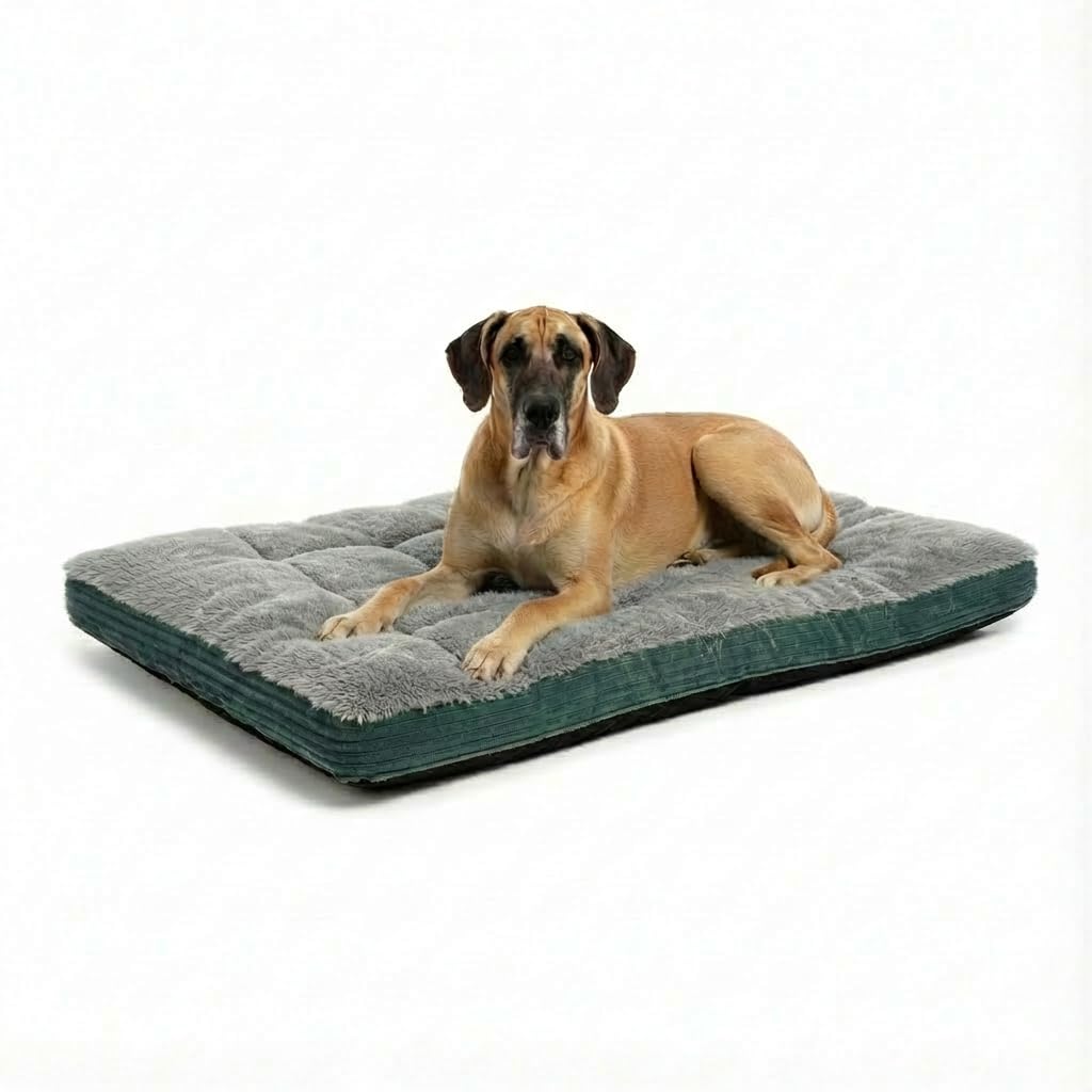 MH Home Dog Bed With Removeable Washable Cover, Pet Cat Beds Cushion Mattress, Soft Warm Dog Mat Pad For Dogs (Extra Large 80 x 120 cm, Fur Heaven) โ image 1