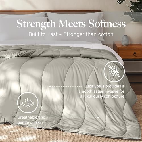 Image of Modern Threads Tencel Lyocell Luxury Ultra Soft Down Alternative Comforter, Taupe, Queen