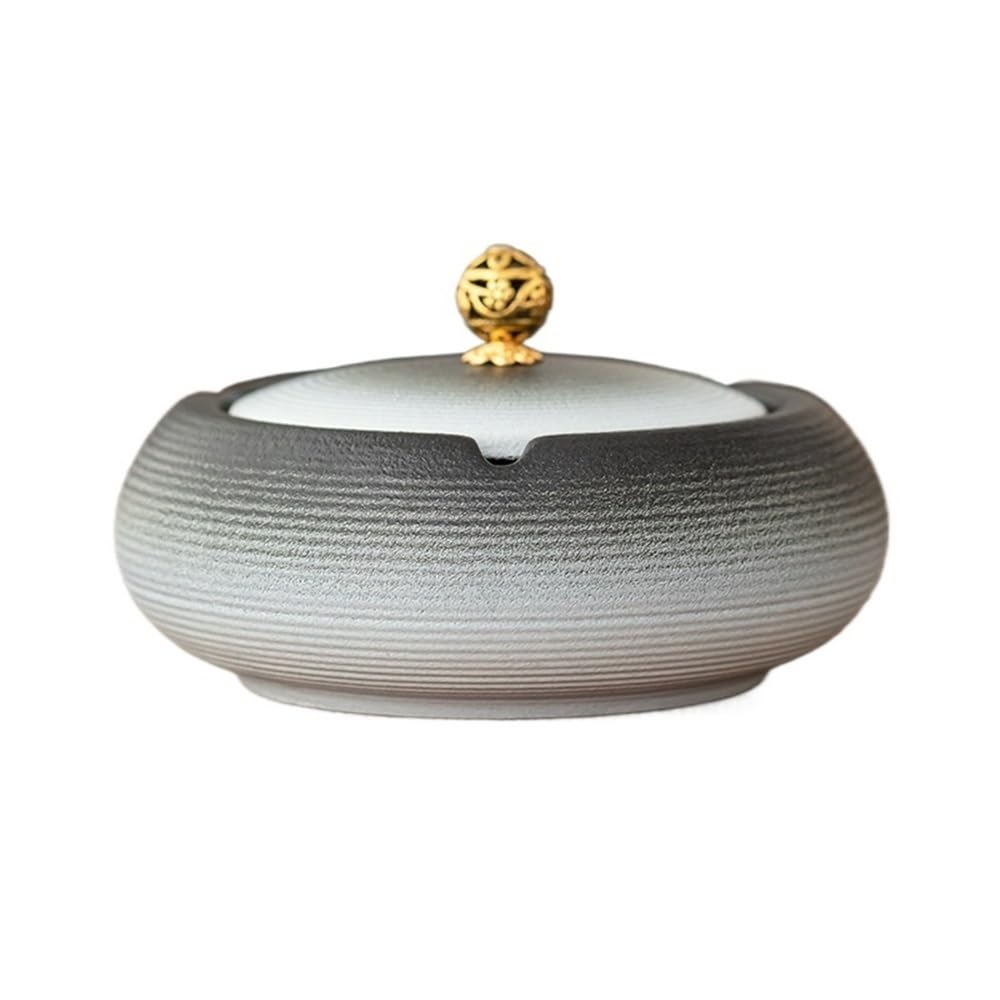 Indoor Decorative Ashtray with Lid Ceramic Gradient for Home Living Room Bedroom Desktop Office for Desktop
