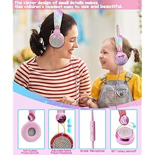 SVYHUOK Casque Licorne Audio Enfant avec Oreilles de Chat Casque Filaire Léger Confortable avec Micro pour Filles… - Les Beatles, Paul McCartney, John Lennon, RIngo Starr, George Harrison SVYHUOK Casque Licorne Audio Enfant avec Oreilles de Chat Casque Filaire Léger Confortable avec Micro pour Filles… – Image 3