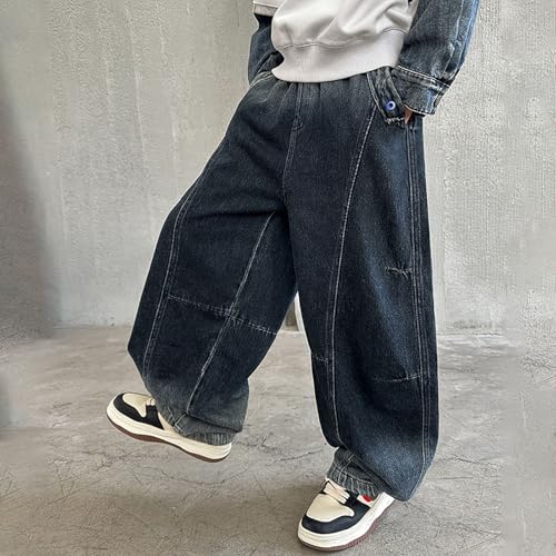 Pantalones vaqueros para niños cómodos con pernera holgada y tiro flexible 2