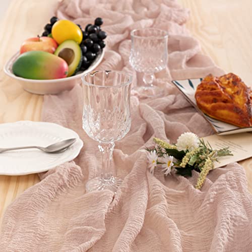 Socomi Cheesecloth Table Runner 10Ft Cheese Cloth Boho Rustic 35 X 120 Inches Gauze Fabric For Wedding Baby Shower Party Decoration Brown 1Pc #TOP2