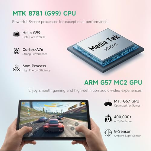 Image of LincPlus T3 Tablet 10.4inchs Tablets Computer Android 2K Screen,MediaTek Helio G99, 6GB RAM + 128GB ROM + Expand, 8+13MP Dual Camera, 7000mAh, WiFi, GPS (T3-6G)