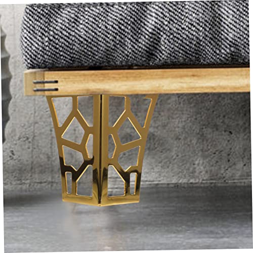 Patas de metal doradas resistentes juego de 4 soportes de mueble 5