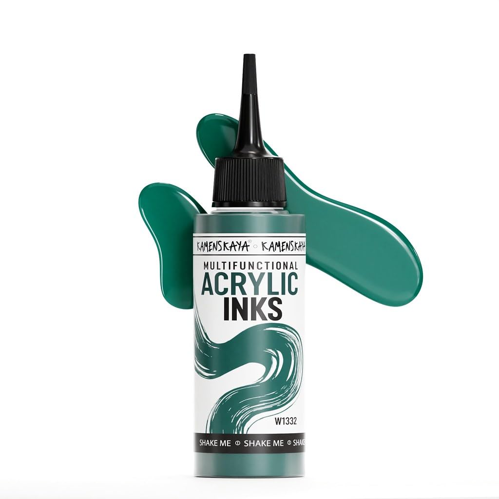 KAMENSKAYA Acrylic Inks for Artists - 'Emerald' Acrylic Ink, 3.38 Fl Oz (100 ml)