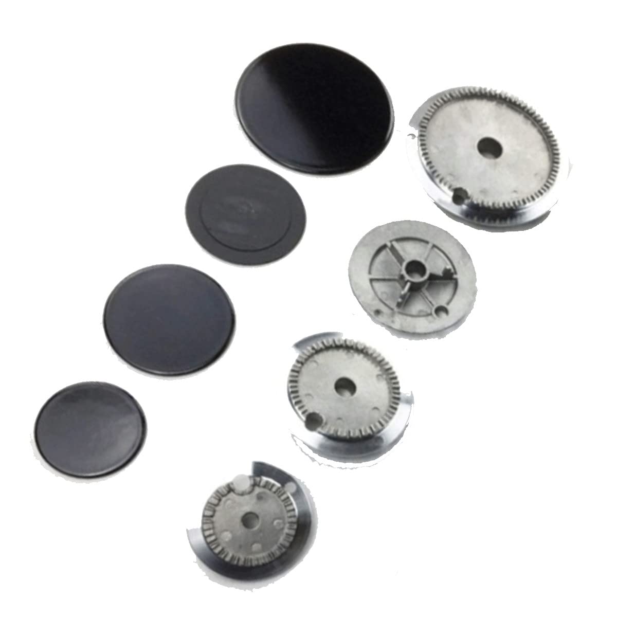 Rex Electrolux Zanusi, 4 Flammenverteiler + 4 Brenner für die Küche, 4 Brenner, 1 groß, 2 mittelgroß, 1 klein, kein Original, Wartungskit S 4446 B 4456