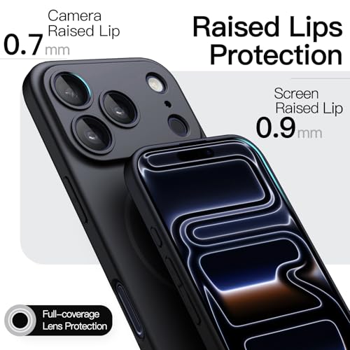 Image of JETech Magnetic Slim Case for iPhone 17 Pro 6.3-Inch, Compatible with MagSafe, Ultra-Thin Lightweight Minimalist Phone Cover with Matte Finish and Full Camera Lens Protection (Black)