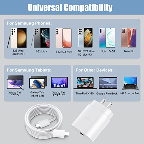 Type C Charger,25W PD USB C Wall Charger Super Fast Charging Block & 5ft Android Phone Charger Cable for Samsung Galaxy S24 S23 S22 S21 S20 Plus Ultra,Note 20 10 9 8/ S10 S9 S8 Pixel 6 5 4 Pro XL - Thumbnail 3