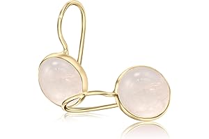 14K Rose Gold Rose Quartz Earrings - Effortlessly Graceful Statement Earrings for Women