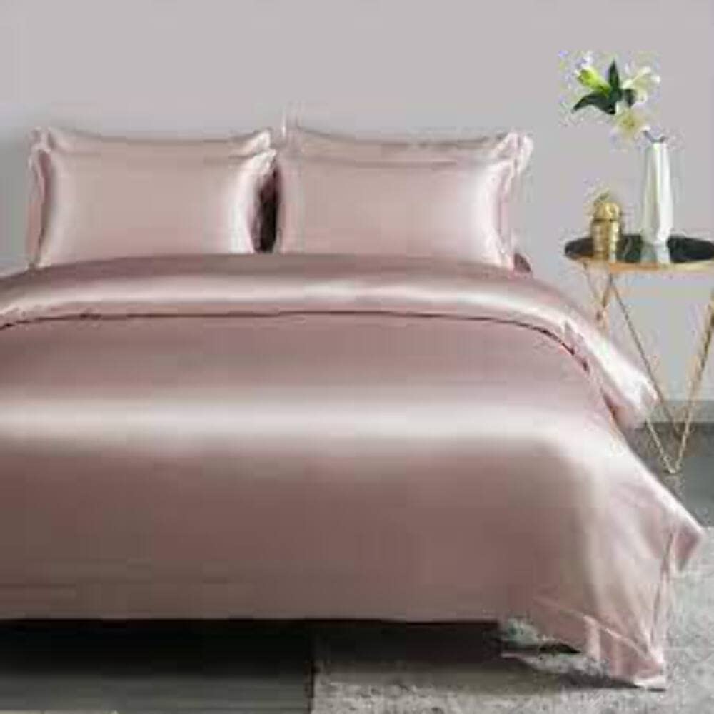 Parure de lit satin de soie rouge 137x190 contre la transpiration nocturne