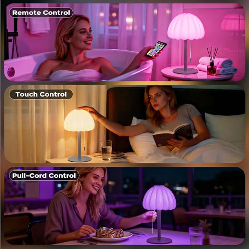 Image of Waterproof Rechargeble Shower Lamp, Outdoor Cordless Table Lamp with 16 Color Changeable, Dimmable Touch Lamp for Inside Shower with Remote Control, LED Night Light for Bathroom, Restaurant - Gray