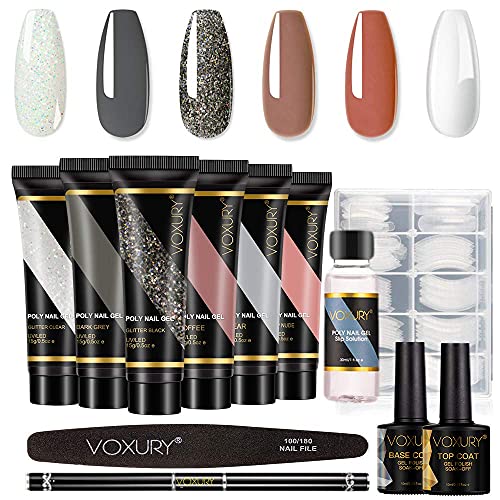 Das Poly Extension Gel Nail Set, das Natural Colors Builder Gel Set, enthält einen Basis-Gel-Decklack für das DIY Nail…
