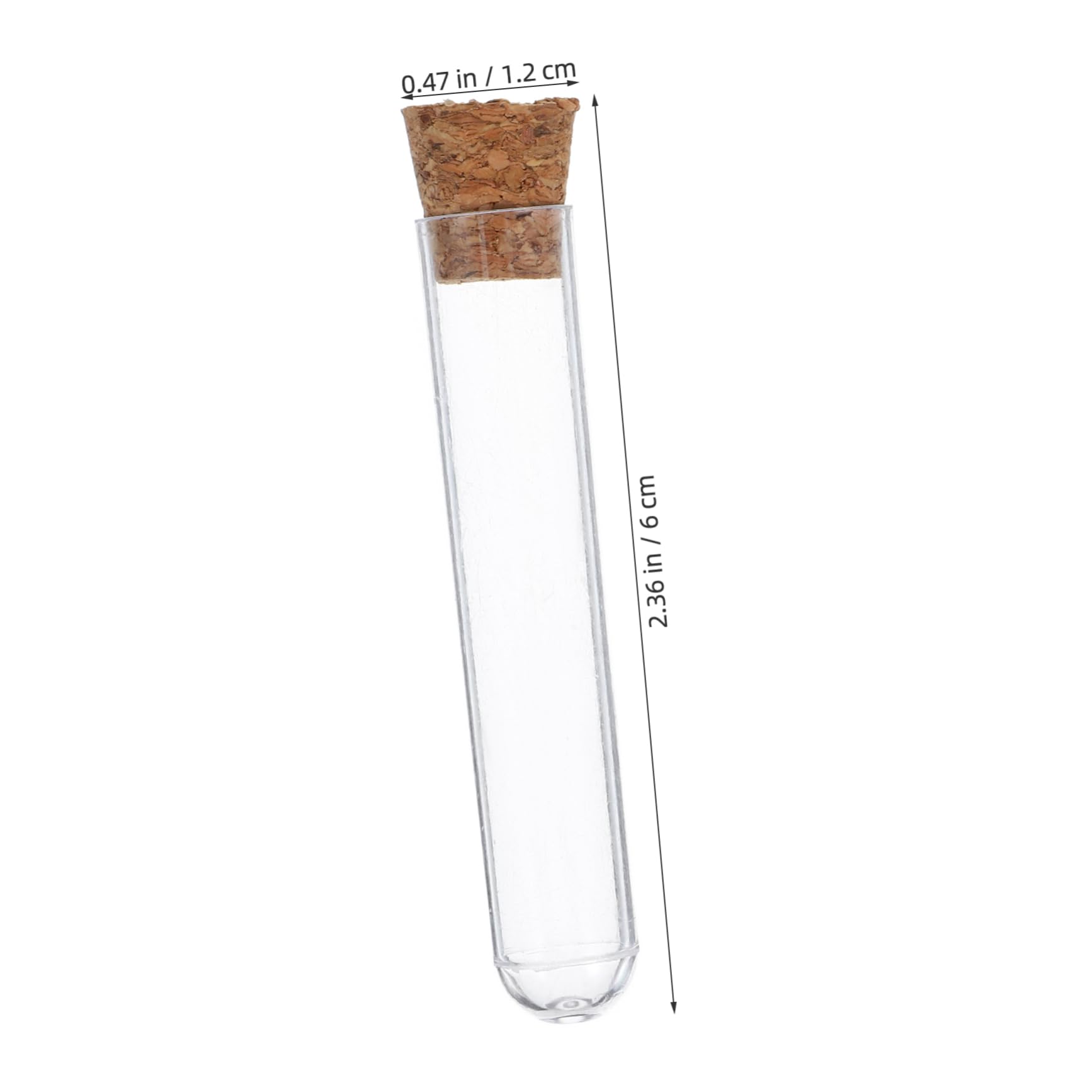 VILLFUL 20pcs Plastic Test Tubes Clear Test Tubes with Cork Stoppers for Scientific Lab Experiments Party Favors Salt Candy Storage Plant