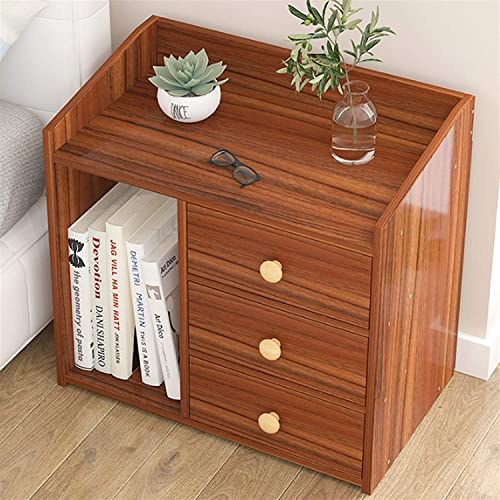 Table d'appoint moderne en bois 3 tiroirs et étagères de salon