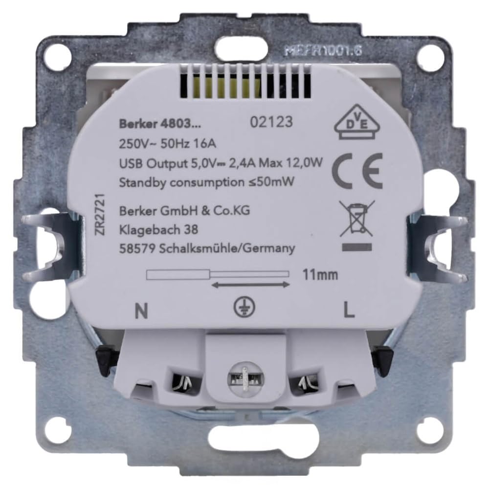 Berker Steckdose SCHUKO/USB 48038989 S.1, polarweiß gl. S.1 Steckdose 4011334510611
