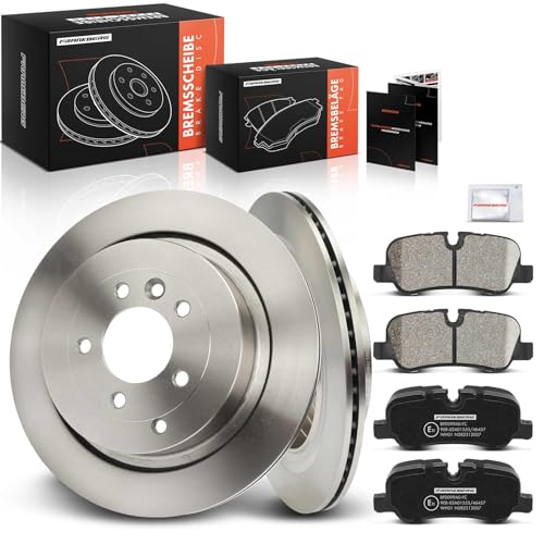 Frankberg Brake Kit incl. 2x Brake Disc + 4x Brake Pad Rear Compatible with Rang.e Rove.r Sport L320 Discovery IV L319 Replace# LR021316, LR019627