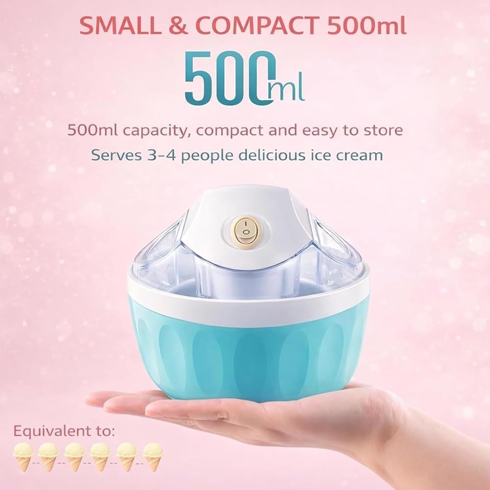 Mini Heladera Doméstica, Máquina Personal Para Hacer Yogur Helado Casero, Gelato Y Sorbete, Mini Heladeras Personales Diy Con Control De Un Solo Toque Para Postres Helados Y Sorbetes. Pink2