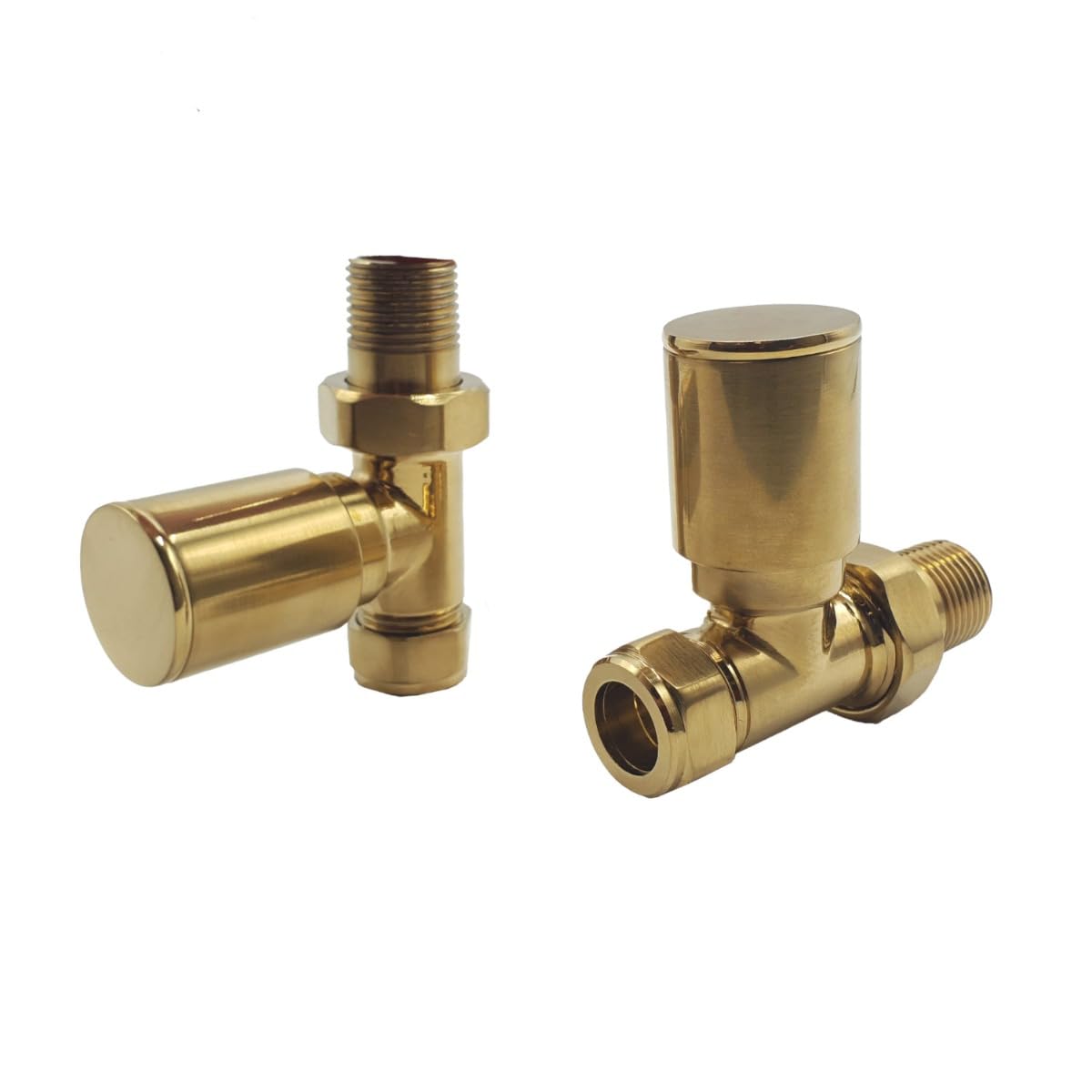 Lux Heat Brass Straight Manual Radiator Valve Set