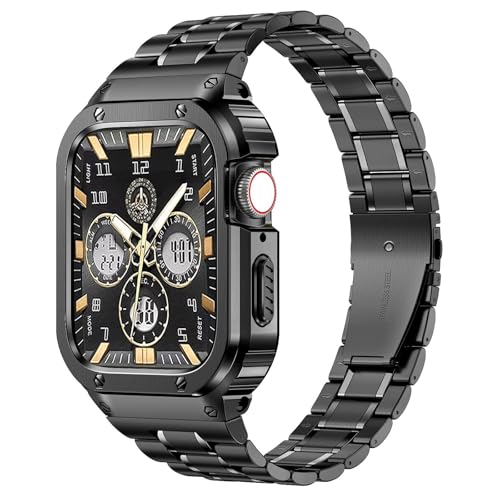 Image of MioHHR Stainless Steel Band with Case for Apple Watch Bands 41mm /40mm /38mm