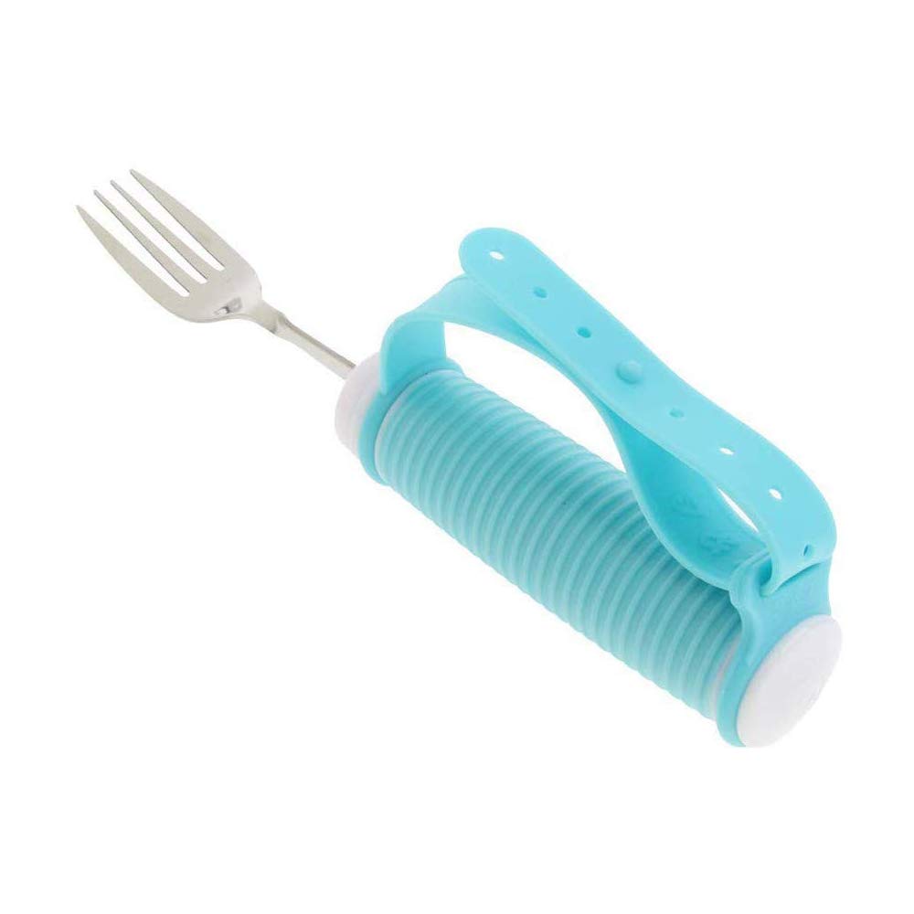 Kit de Cubiertos de Cuchara y Tenedor Giratorio de 360 ° - Utensilio Adaptable Curvo para Ancianos, Artritis, derrames cerebrales y Agarre débil - Paquete de 2 Accesorios para Comer