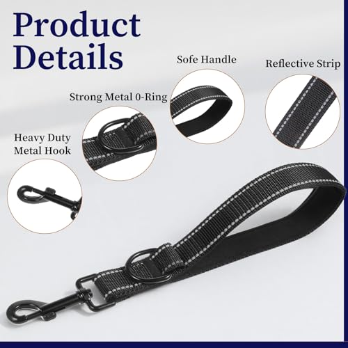 JIYIN 29cm Kurzführer Hund, Hundeleine Kurz Leinen Trainingsleine Reflektierende Nylon Hundeleine für Große und Mittlere Hund
