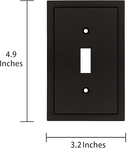 Miniatura 3 de Placa decorativa de pared con borde moderno, tapa de tomacorriente para cubrir enchufe, aleación de zinc maciza duradera (palanca simple, paquete de