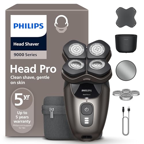 Philips Head Shaver Pro Serie 9000 - Rasoio per uomo e donna, testina flessibile...