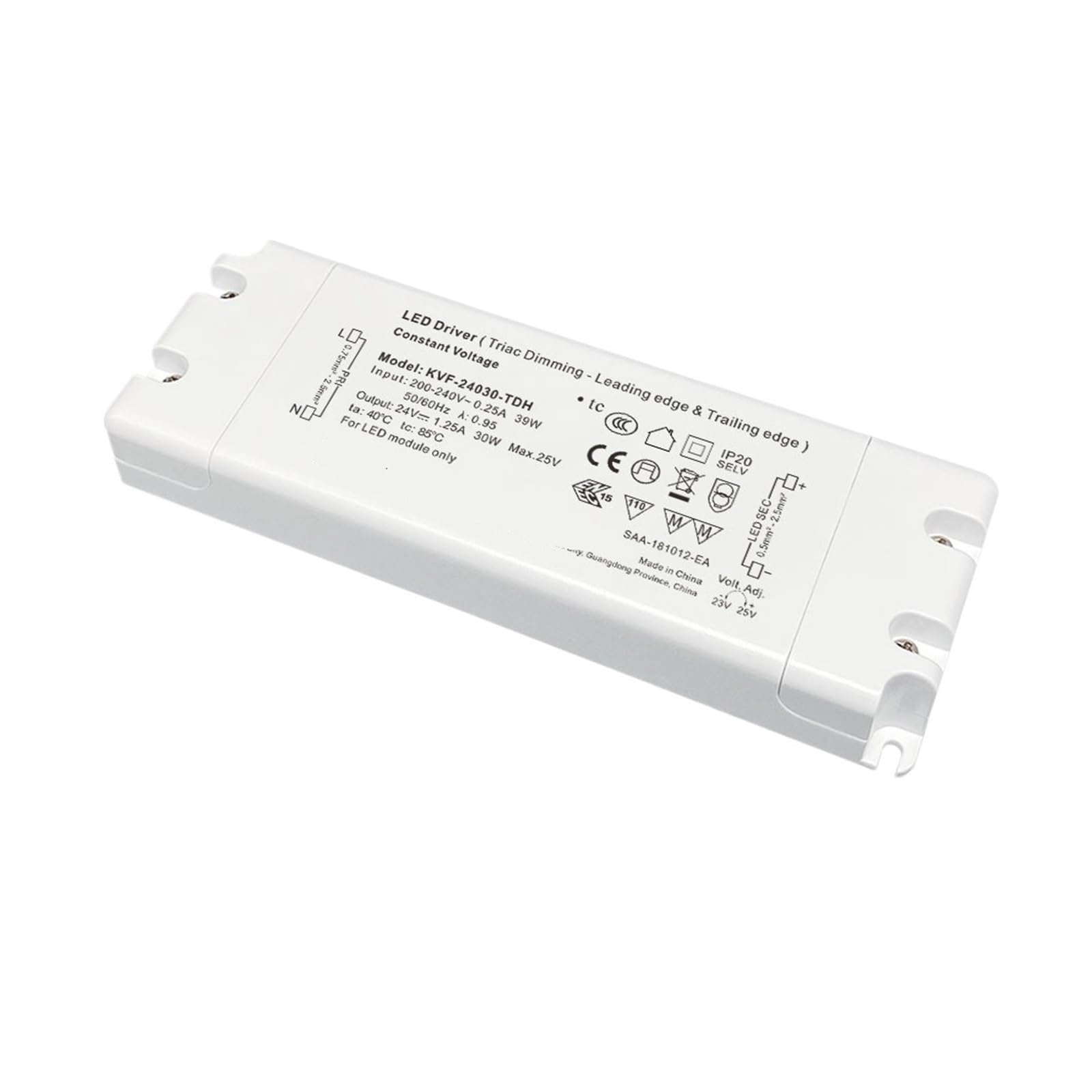 PWANUIGTE 12v 24v 48v Light Strip Controller Transformer 30w 600w Constant Voltage Waterproof thyristor dimming led Driver Power(24V 1.25A 30W)