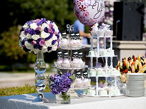 24 Pieces Black Skull Cupcake Toppers For Novelty Glitter Crossbones Cake Décor And Adult Kids Birthday Decoration, Day Of The Dead Party Decorations #TOP4