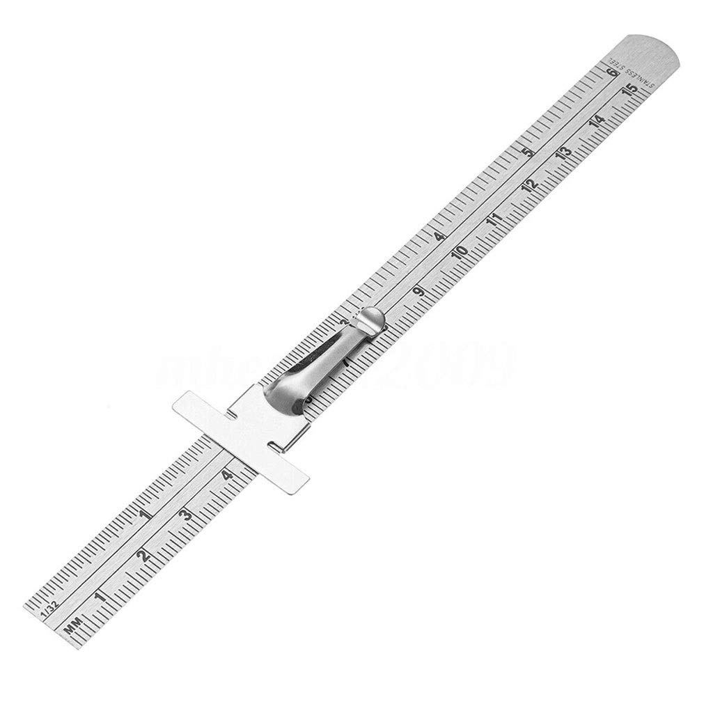 Strumento di misurazione in acciaio inox, righello tascabile di precisione con clip staccabile per profondimetro e marcatura, ideale per lavori fai da te, falegnameria, lavori di bricolage