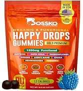 Happy Drops 1500 mg Mushroom Gummies Mood Lifting Happy Gummies for Adults with ashwagandha Chaga...